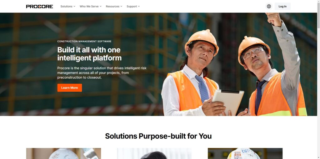 procore home page