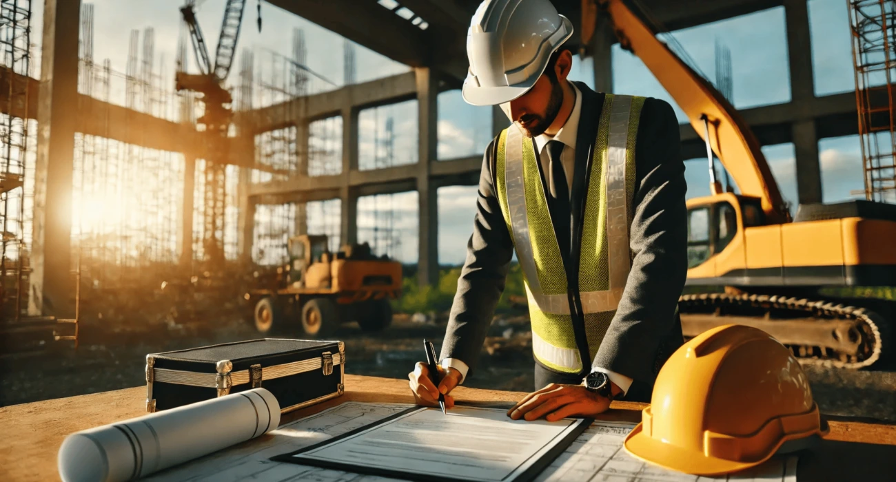 A contractor Signing a construction contract