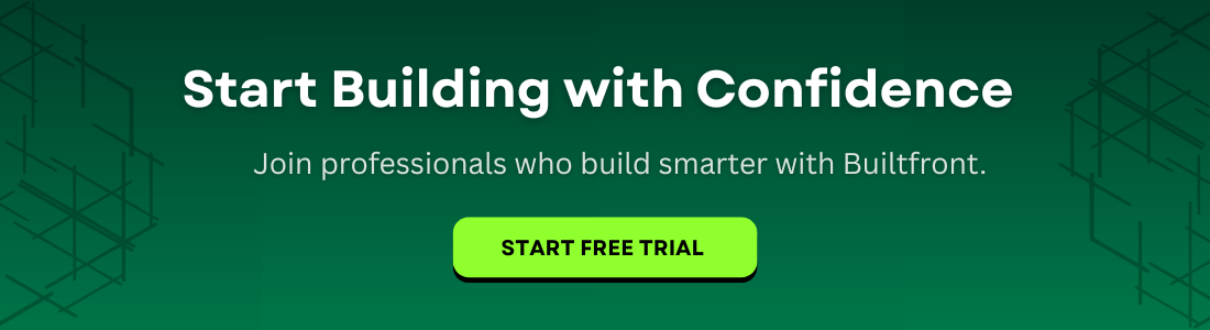 Builtfront trial banner - join professionals who build smarter