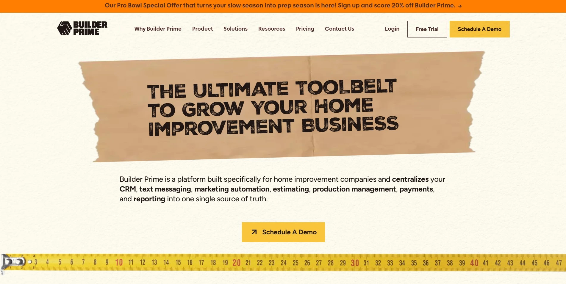 Builder Prime Homepage
