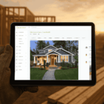 Contractor Holding a Tablet Using a CRM Software